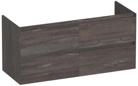 Brauer Inspire - Onderkast - 120 cm - met 4 Softclose Lades Greeploos en 2 Sifon Uitsparingen - Driftwood