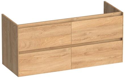 Brauer Inspire - Onderkast - 120 cm - met 4 Softclose Lades Greeploos en 2 Sifon Uitsparingen - Forest Tan