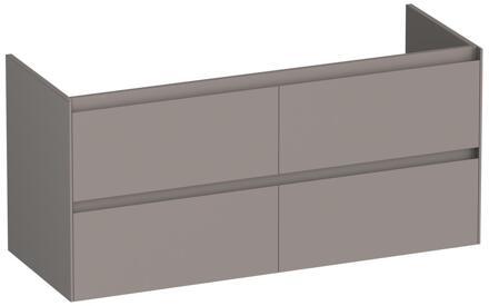 Brauer Inspire - Onderkast - 120 cm - met 4 Softclose Lades Greeploos en 2 Sifon Uitsparingen - Mat Taupe