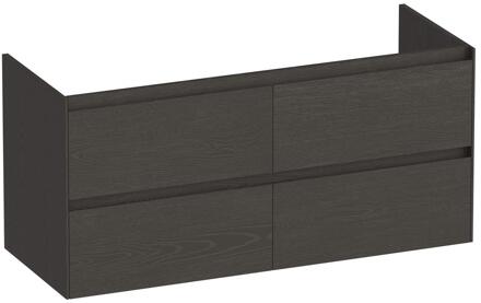 Brauer Inspire - Onderkast - 120 cm - met 4 Softclose Lades Greeploos en 2 Sifon Uitsparingen - Timber Anthracite
