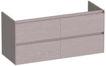 Brauer Inspire - Onderkast - 120 cm - met 4 Softclose Lades Greeploos en 2 Sifon Uitsparingen - Timber Greige