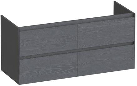 Brauer Inspire - Onderkast - 120 cm - met 4 Softclose Lades Greeploos en 2 Sifon Uitsparingen - Timber Grey