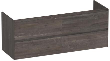 Brauer Inspire - Onderkast - 140 cm - met 4 Softclose Lades Greeploos en 2 Sifon Uitsparingen - Driftwood