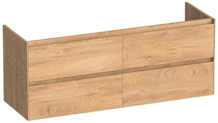 Brauer Inspire - Onderkast - 140 cm - met 4 Softclose Lades Greeploos en 2 Sifon Uitsparingen - Forest Tan