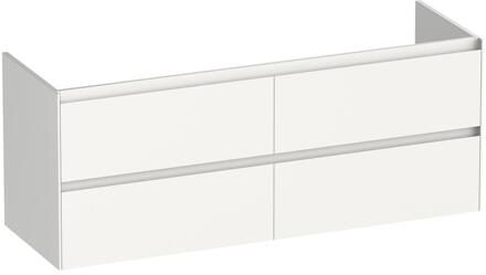Brauer Inspire - Onderkast - 140 cm - met 4 Softclose Lades Greeploos en 2 Sifon Uitsparingen - Hoogglans Wit