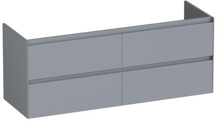 Brauer Inspire - Onderkast - 140 cm - met 4 Softclose Lades Greeploos en 2 Sifon Uitsparingen - Mat Grijs