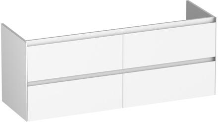 Brauer Inspire - Onderkast - 140 cm - met 4 Softclose Lades Greeploos en 2 Sifon Uitsparingen - Mat Wit