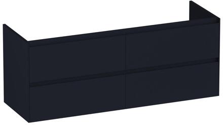 Brauer Inspire - Onderkast - 140 cm - met 4 Softclose Lades Greeploos en 2 Sifon Uitsparingen - Mat Zwart