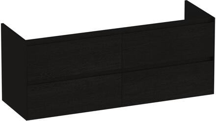 Brauer Inspire - Onderkast - 140 cm - met 4 Softclose Lades Greeploos en 2 Sifon Uitsparingen - Timber Black