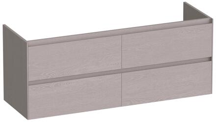 Brauer Inspire - Onderkast - 140 cm - met 4 Softclose Lades Greeploos en 2 Sifon Uitsparingen - Timber Greige