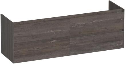 Brauer Inspire - Onderkast - 160 cm - met 4 Softclose Lades Greeploos en 2 Sifon Uitsparingen - Driftwood