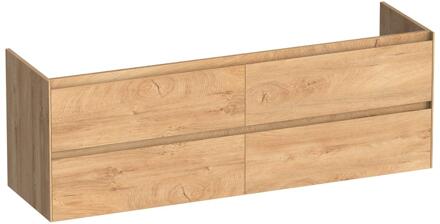 Brauer Inspire - Onderkast - 160 cm - met 4 Softclose Lades Greeploos en 2 Sifon Uitsparingen - Forest Tan