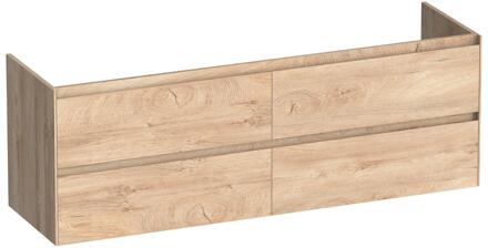 Brauer Inspire - Onderkast - 160 cm - met 4 Softclose Lades Greeploos en 2 Sifon Uitsparingen - Forest Wheat