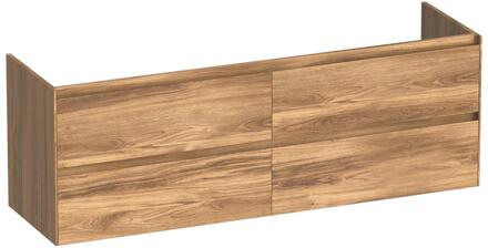 Brauer Inspire - Onderkast - 160 cm - met 4 Softclose Lades Greeploos en 2 Sifon Uitsparingen - Honey