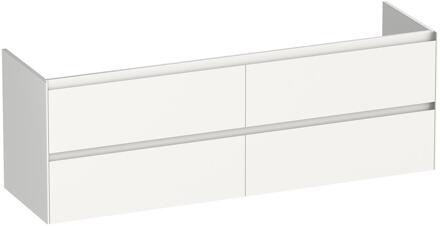 Brauer Inspire - Onderkast - 160 cm - met 4 Softclose Lades Greeploos en 2 Sifon Uitsparingen - Hoogglans Wit