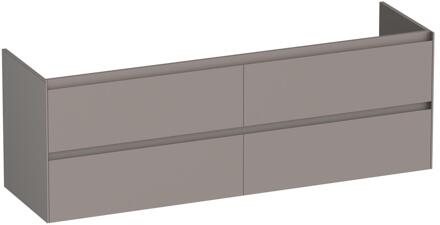 Brauer Inspire - Onderkast - 160 cm - met 4 Softclose Lades Greeploos en 2 Sifon Uitsparingen - Mat Taupe