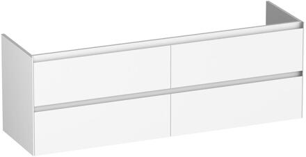 Brauer Inspire - Onderkast - 160 cm - met 4 Softclose Lades Greeploos en 2 Sifon Uitsparingen - Mat Wit