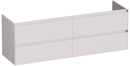 Brauer Inspire - Onderkast - 160 cm - met 4 Softclose Lades Greeploos en 2 Sifon Uitsparingen - Mat Zand
