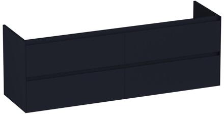 Brauer Inspire - Onderkast - 160 cm - met 4 Softclose Lades Greeploos en 2 Sifon Uitsparingen - Mat Zwart