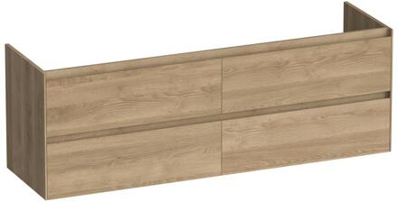 Brauer Inspire - Onderkast - 160 cm - met 4 Softclose Lades Greeploos en 2 Sifon Uitsparingen - Sunlit