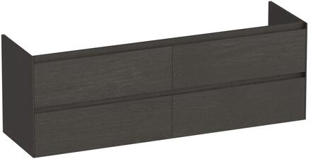 Brauer Inspire - Onderkast - 160 cm - met 4 Softclose Lades Greeploos en 2 Sifon Uitsparingen - Timber Anthracite