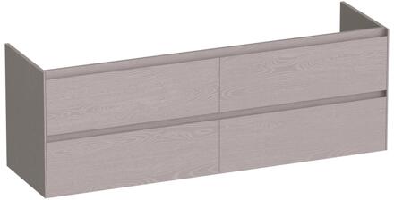 Brauer Inspire - Onderkast - 160 cm - met 4 Softclose Lades Greeploos en 2 Sifon Uitsparingen - Timber Greige