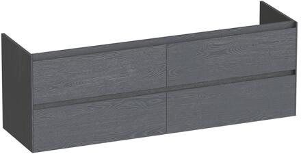Brauer Inspire - Onderkast - 160 cm - met 4 Softclose Lades Greeploos en 2 Sifon Uitsparingen - Timber Grey
