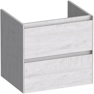 Brauer Inspire - Onderkast 60 cm - met 2 Softclose Lades Greeploos en 1 Sifon Uitsparing - Forest Seashell