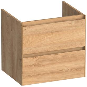 Brauer Inspire - Onderkast 60 cm - met 2 Softclose Lades Greeploos en 1 Sifon Uitsparing - Forest Tan