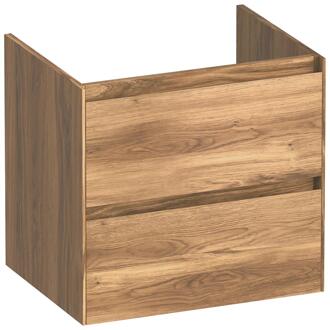 Brauer Inspire - Onderkast 60 cm - met 2 Softclose Lades Greeploos en 1 Sifon Uitsparing - Honey