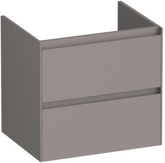 Brauer Inspire - Onderkast 60 cm - met 2 Softclose Lades Greeploos en 1 Sifon Uitsparing - Mat Taupe
