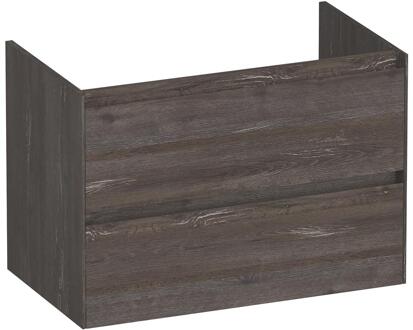Brauer Inspire - Onderkast 80 cm - met 2 Softclose Lades Greeploos en 1 Sifon Uitsparing - Driftwood