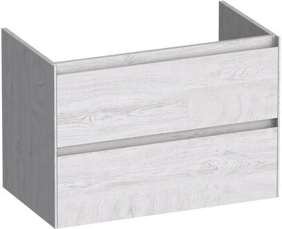 Brauer Inspire - Onderkast 80 cm - met 2 Softclose Lades Greeploos en 1 Sifon Uitsparing - Forest Seashell