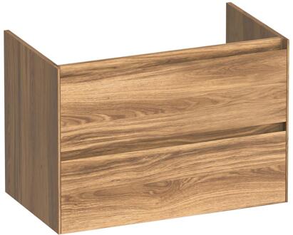 Brauer Inspire - Onderkast 80 cm - met 2 Softclose Lades Greeploos en 1 Sifon Uitsparing - Honey
