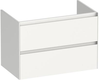 Brauer Inspire - Onderkast 80 cm - met 2 Softclose Lades Greeploos en 1 Sifon Uitsparing - Hoogglans Wit