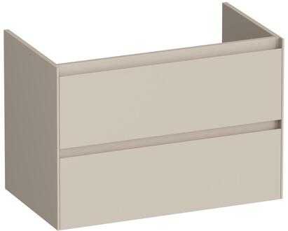 Brauer Inspire - Onderkast 80 cm - met 2 Softclose Lades Greeploos en 1 Sifon Uitsparing - Mat Beige