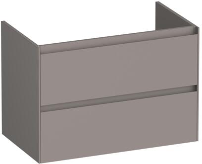 Brauer Inspire - Onderkast 80 cm - met 2 Softclose Lades Greeploos en 1 Sifon Uitsparing - Mat Taupe