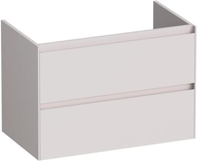 Brauer Inspire - Onderkast 80 cm - met 2 Softclose Lades Greeploos en 1 Sifon Uitsparing - Mat Zand