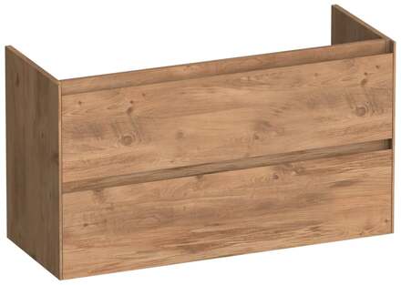 Brauer Inspire - Onderkast Ondiep - 100 cm - met 2 Softclose Lades Greeploos en 1 Sifon Uitsparing - Chateau