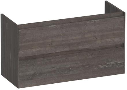 Brauer Inspire - Onderkast Ondiep - 100 cm - met 2 Softclose Lades Greeploos en 1 Sifon Uitsparing - Driftwood