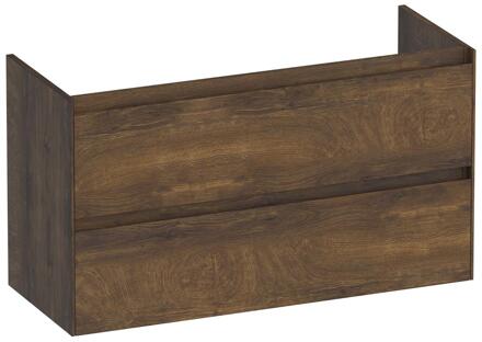 Brauer Inspire - Onderkast Ondiep - 100 cm - met 2 Softclose Lades Greeploos en 1 Sifon Uitsparing - Grove