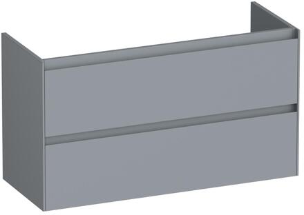 Brauer Inspire - Onderkast Ondiep - 100 cm - met 2 Softclose Lades Greeploos en 1 Sifon Uitsparing - Mat Grijs