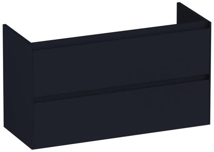 Brauer Inspire - Onderkast Ondiep - 100 cm - met 2 Softclose Lades Greeploos en 1 Sifon Uitsparing - Mat Zwart