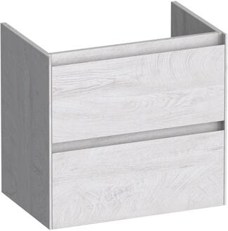 Brauer Inspire - Onderkast Ondiep - 60 cm - met 2 Softclose Lades Greeploos en 1 Sifon Uitsparing - Forest Seashell