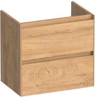 Brauer Inspire - Onderkast Ondiep - 60 cm - met 2 Softclose Lades Greeploos en 1 Sifon Uitsparing - Forest Tan