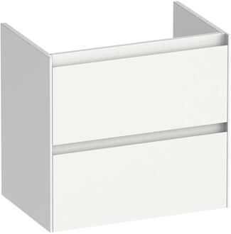 Brauer Inspire - Onderkast Ondiep - 60 cm - met 2 Softclose Lades Greeploos en 1 Sifon Uitsparing - Hoogglans Wit