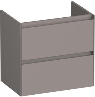 Brauer Inspire - Onderkast Ondiep - 60 cm - met 2 Softclose Lades Greeploos en 1 Sifon Uitsparing - Mat Taupe