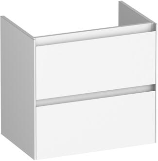 Brauer Inspire - Onderkast Ondiep - 60 cm - met 2 Softclose Lades Greeploos en 1 Sifon Uitsparing - Mat Wit