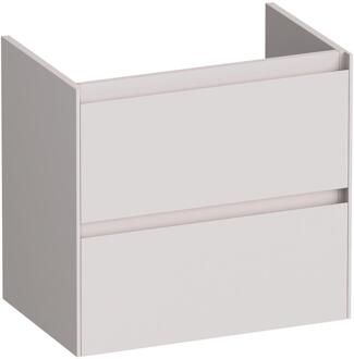 Brauer Inspire - Onderkast Ondiep - 60 cm - met 2 Softclose Lades Greeploos en 1 Sifon Uitsparing - Mat Zand