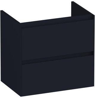 Brauer Inspire - Onderkast Ondiep - 60 cm - met 2 Softclose Lades Greeploos en 1 Sifon Uitsparing - Mat Zwart